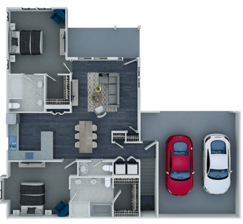 Floor plan for 3 beds, 3.5 baths, 21111 sqft